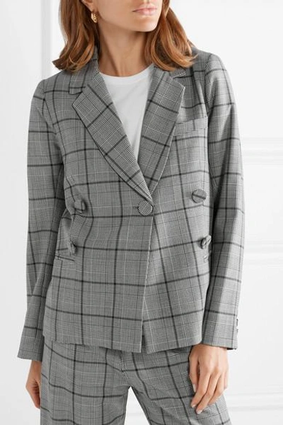 Shop Sea Bacall Checked Woven Blazer In Gray