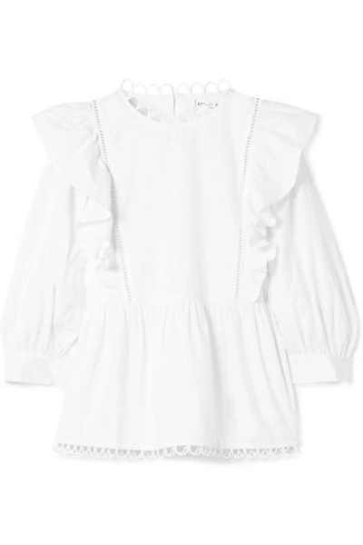 Shop Apiece Apart Bella Ruffled Cotton-voile Blouse In White