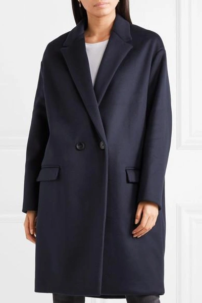 Shop Isabel Marant Filipo Oversized Wool-blend Coat In Midnight Blue