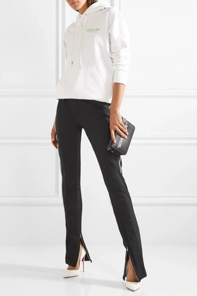 Shop Tre Melanie Striped Stch Wool-blend Skinny Pants In Black