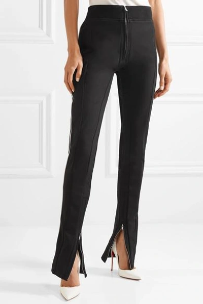 Shop Tre Melanie Striped Stch Wool-blend Skinny Pants In Black