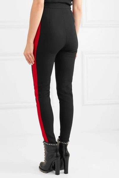 Shop Alexander Mcqueen Wool And Cashmere-blend Skinny Pants In Black