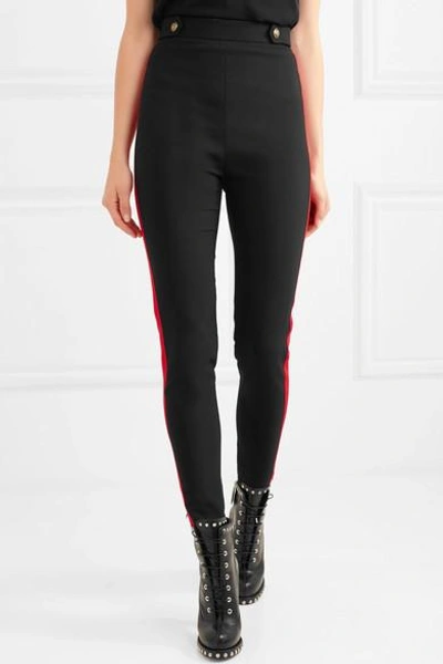 Shop Alexander Mcqueen Wool And Cashmere-blend Skinny Pants In Black