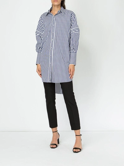 Shop Alexander Mcqueen Striped Button Shirt - Blue