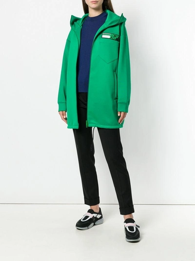Shop Prada Mid-length Track Jacket In Green