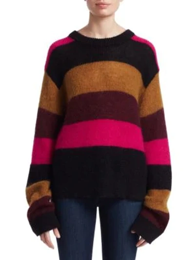 Shop A.l.c Waverly Mohair Sweater In Black Magenta