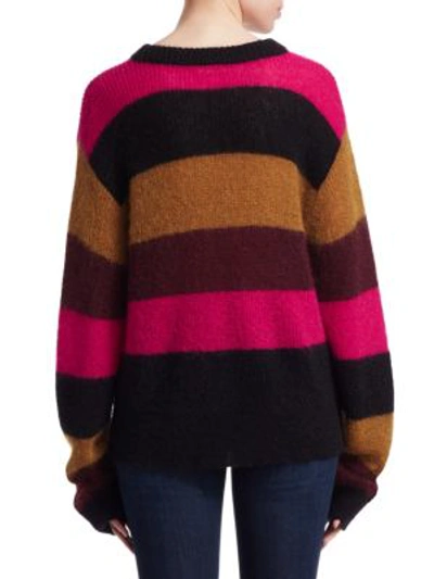 Shop A.l.c Waverly Mohair Sweater In Black Magenta