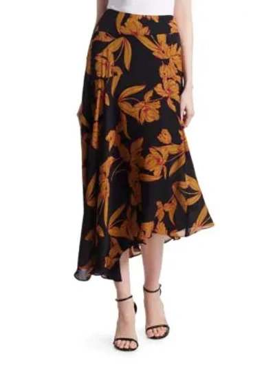 Shop A.l.c Women's Lev Floral Midi Skirt In Black