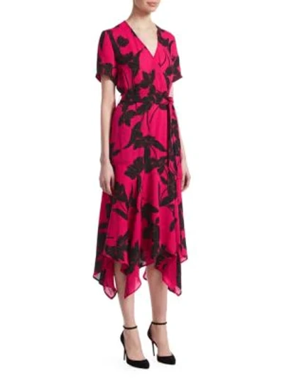 Shop A.l.c Cora V-neck Wrap Dress In Hot Pink