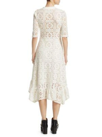 Shop See By Chloé Lace Jersey Midi Dress In Eden White