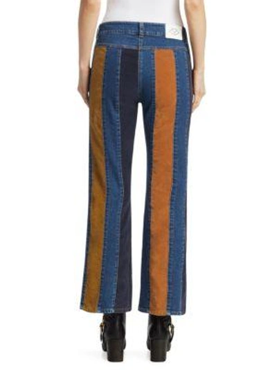 Shop See By Chloé Cord Striped Denim Jeans In Multi