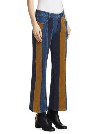 Shop See By Chloé Cord Striped Denim Jeans In Multi