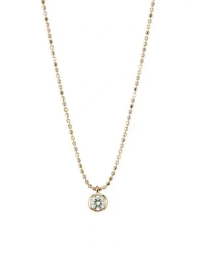 Shop Ginette Ny Women's Lonely Diamond Pendant Necklace In Gold