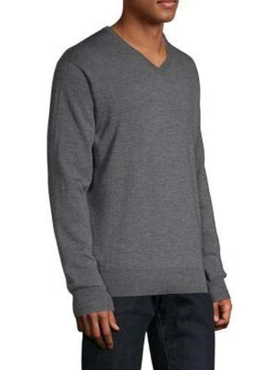 Shop Peter Millar Wool & Silk Pullover In Charcoal