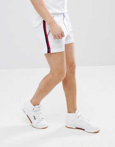 Der er en tendens Fremmed venstre Fila Vintage Stripe Detail Retro Shorts In White - White | ModeSens