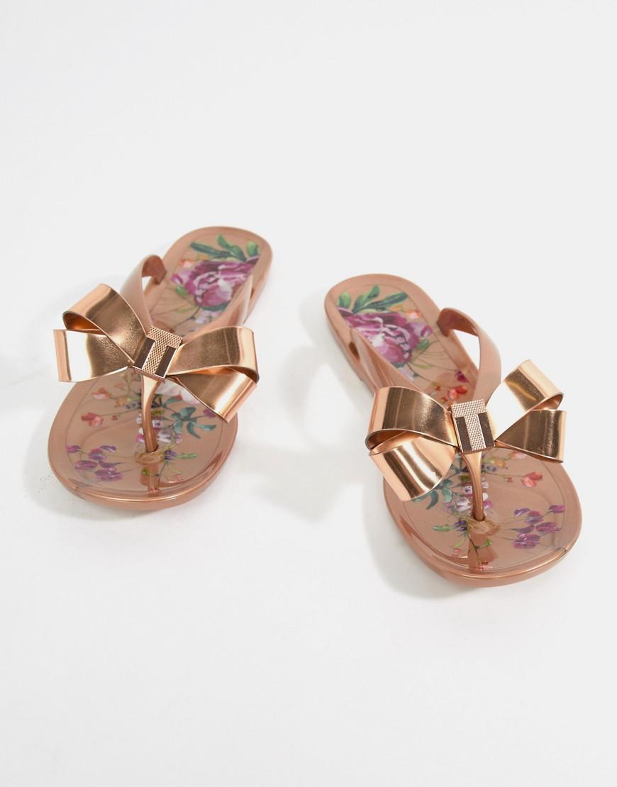 rose gold ted baker flip flops