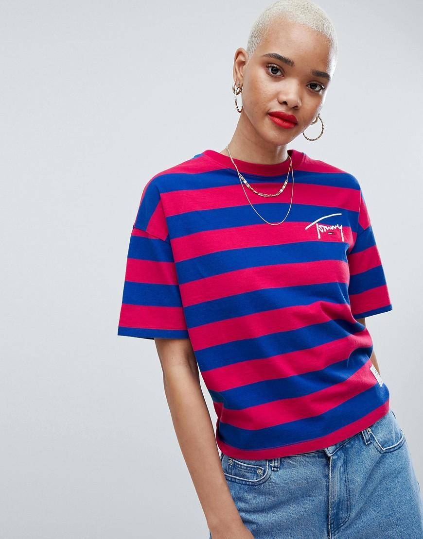 tommy jeans signature stripe tee