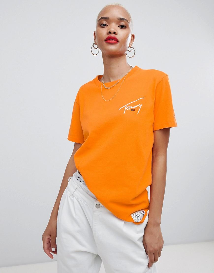orange tommy jeans t shirt