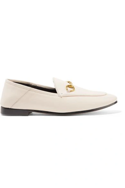 Shop Gucci Brixton Horsebit-detailed Leather Collapsible-heel Loafers