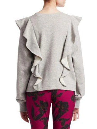Shop A.l.c Keller Ruffle Sweatshirt In Heather Grey