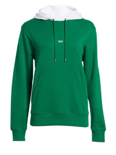 Shop Helmut Lang Taxi Tokyo Hoodie In Green White