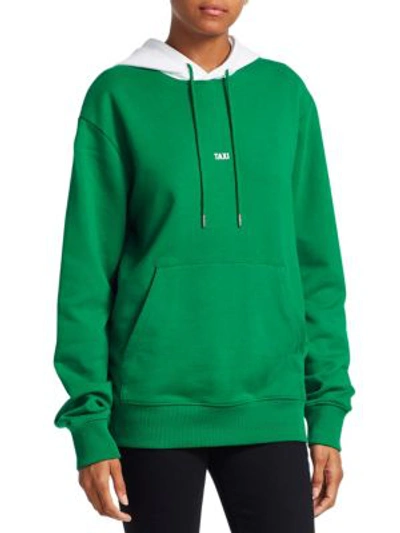 Shop Helmut Lang Taxi Tokyo Hoodie In Green White