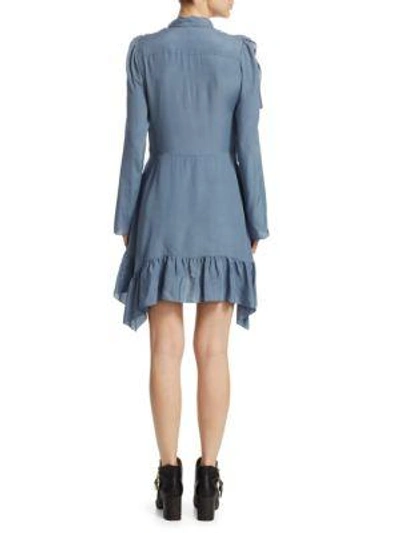 Shop See By Chloé Crepe Tie Neck Mini Dress In Mirage