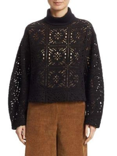 Shop See By Chloé Lacey Crop Turtleneck In Black