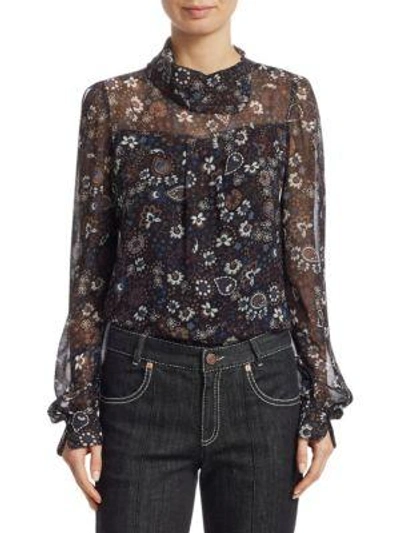 Shop See By Chloé Sheer Paisley Blouse In Multi