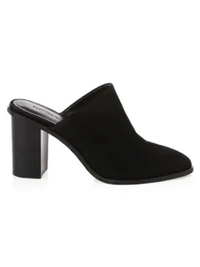 Shop Rebecca Minkoff Gavra Suede Mules In Black