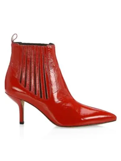 Shop Diane Von Furstenberg Mollo Patent Leather Ankle Boots In Cherry