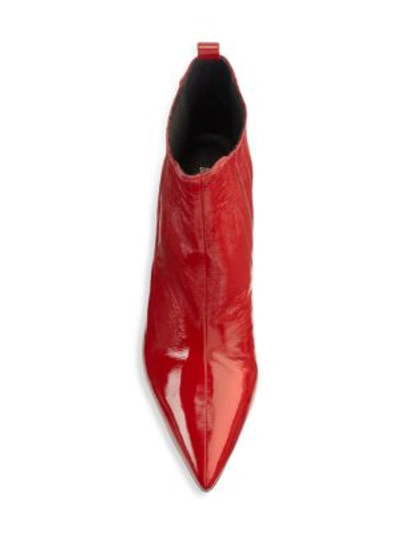 Shop Diane Von Furstenberg Mollo Patent Leather Ankle Boots In Cherry