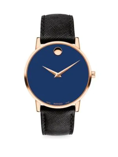 Shop Movado Museum Classic Watch In Blue