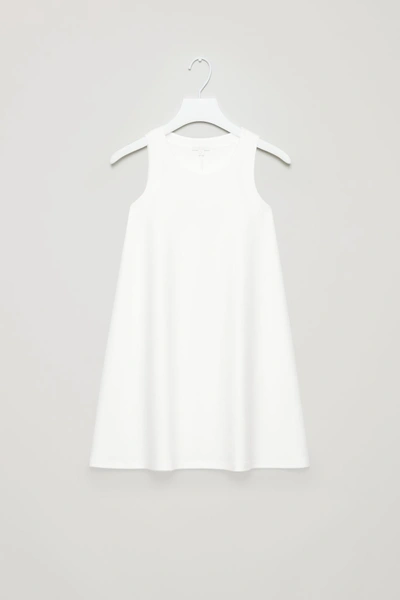Shop Cos Short Jersey A-line Dress In White