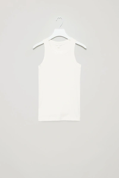 Shop Cos Ribbed Jersey Vest Top In White