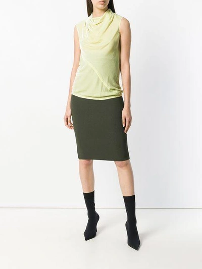 Shop Rick Owens Cowl Neck Blouse In Green