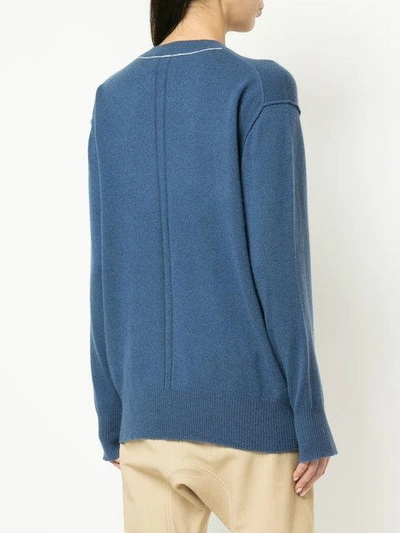 Shop Bassike Classic Long-sleeve Sweater In Blue