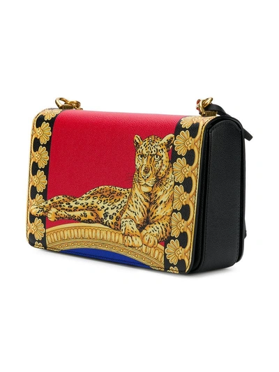 Shop Versace Baroque Tiger Print Handbag - Black