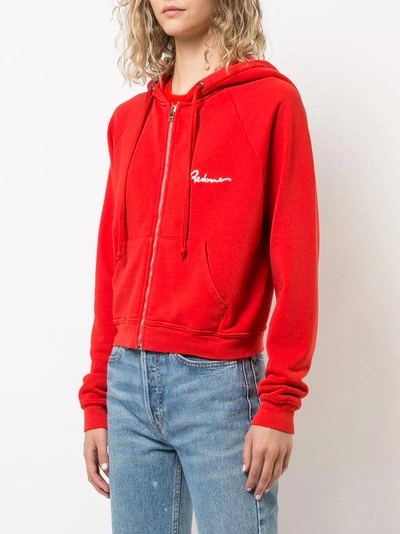 Shop Re/done Zipped Logo Hoodie - Red