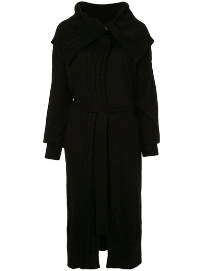 Shop Miharayasuhiro Maison Mihara Yasuhiro Chunky Belted Cardigan - Black