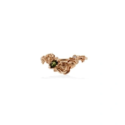 Lee Renee Rose Smaller Chevron Ring Diamond & Tourmaline – Rose Gold