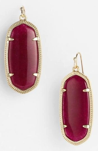 Shop Kendra Scott Elle Drop Earrings In Maroon Jade/ Gold