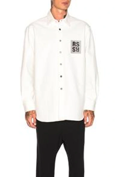Shop Raf Simons Denim Shirt In Cream
