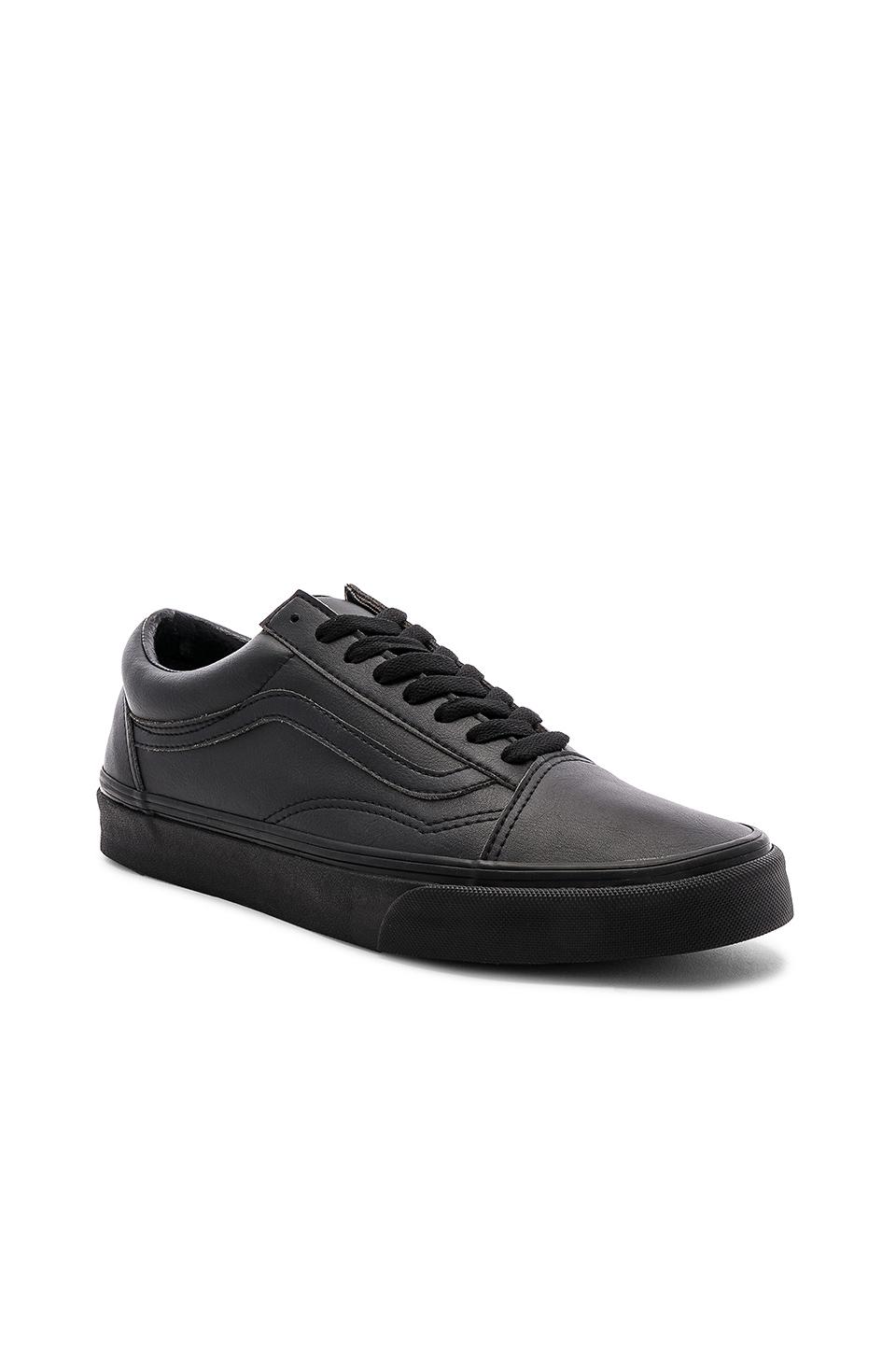 vans old skool trainers black black mono leather