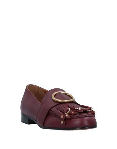 Shop Chloé Loafers In Maroon