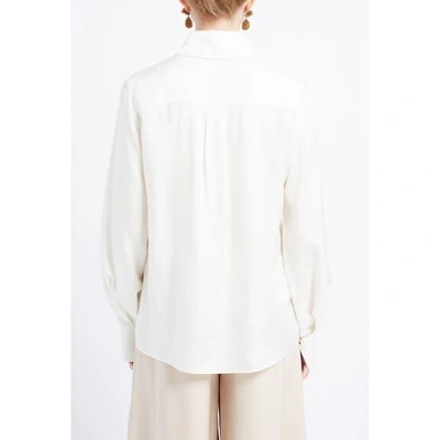 Shop Wtr  Leonide White Long Sleeve Silk Shirt