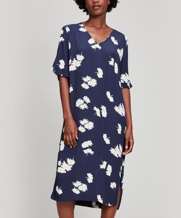 ganni silvery crepe dress