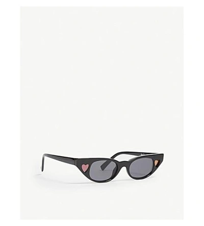 Shop Le Specs The Heartbreaker Cat-eye-frame Sunglasses In Black