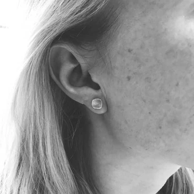 Auree Jewellery Brooklyn Gold And Aqua Chalcedony Cushion Stud Earrings