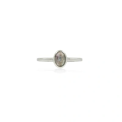 Lee Renee Labradorite Rose Cut Ring - Silver